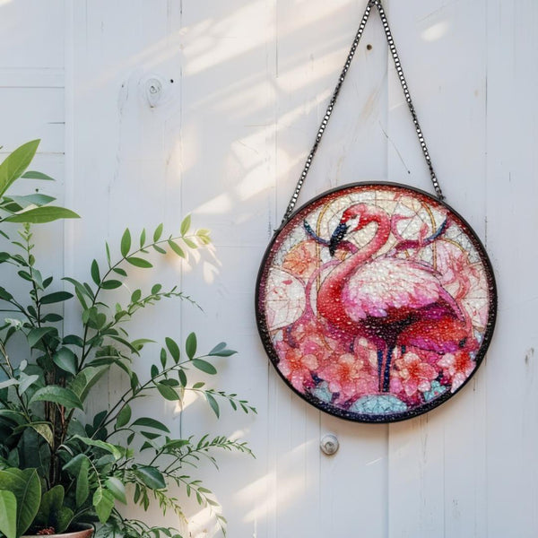 Flamingo Stained Glass Sun Catcher