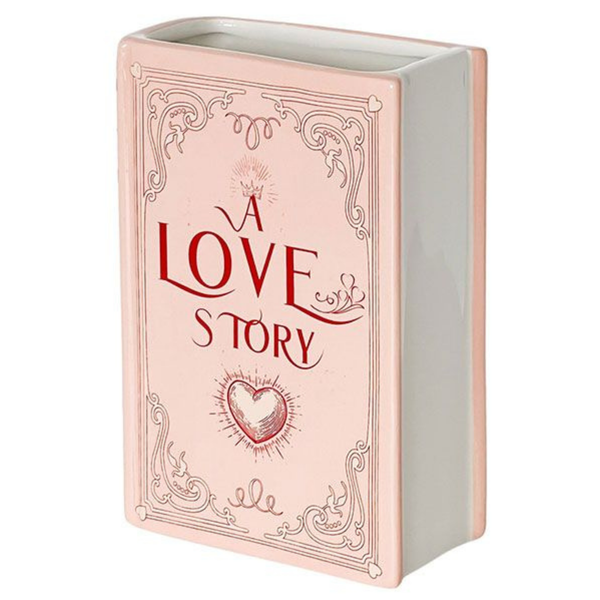 A Love Story Book Vase with Preserved Roses